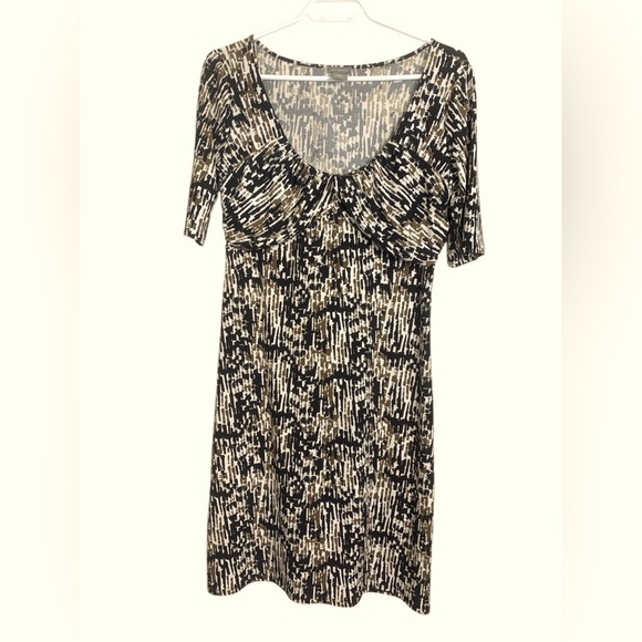 Ann Taylor Office Dress w Stretch, Wrinkle Free, Neutral Colours, Soft Knit - Picture 1 of 12